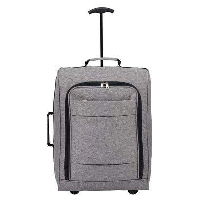 Front View of Gray Graphite 20" Upright Luggage