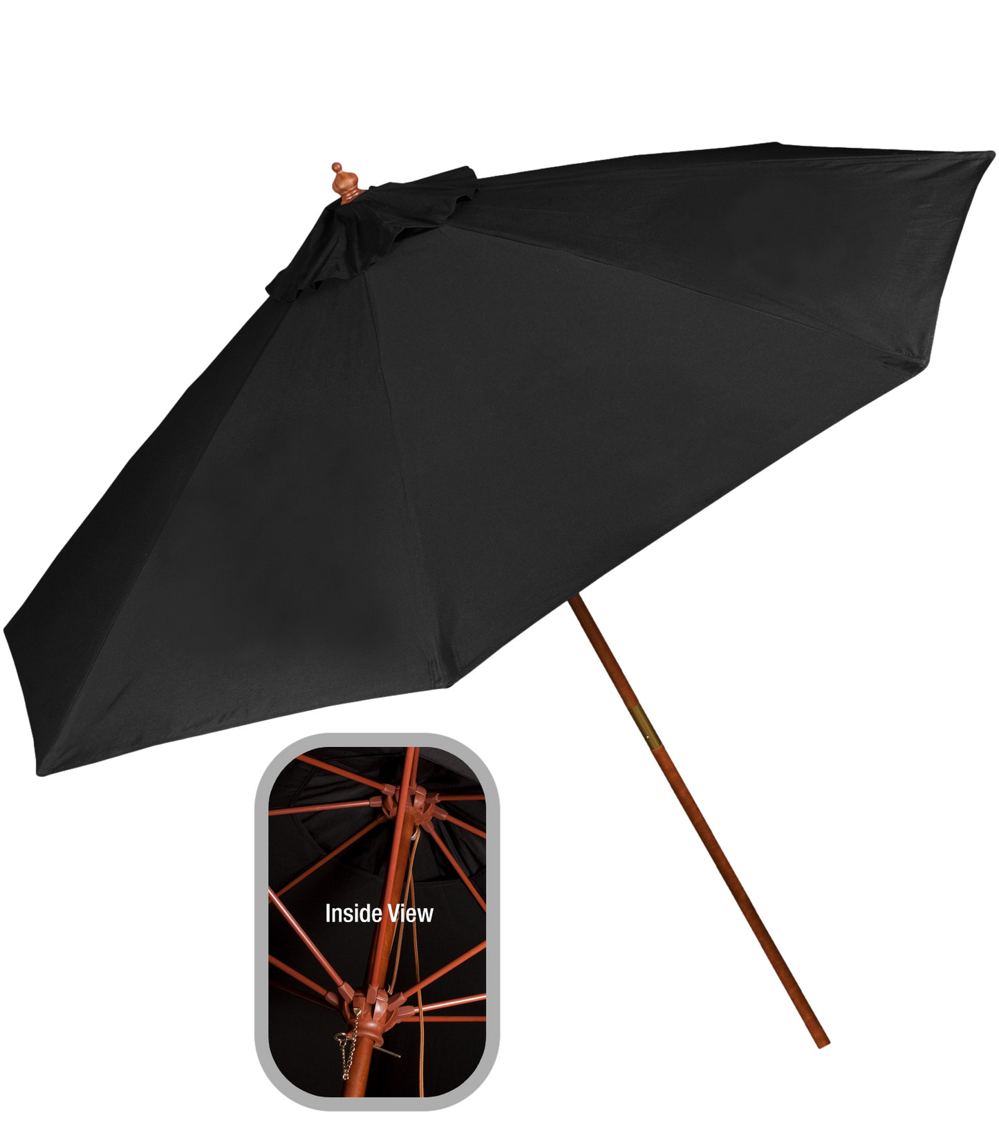 9' Wooden Market Umbrella