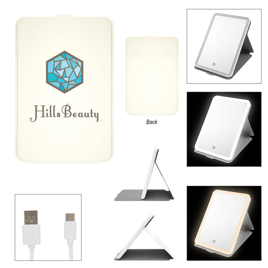 WHITE WITH SILVER MIRROR WITH LED LIGHT