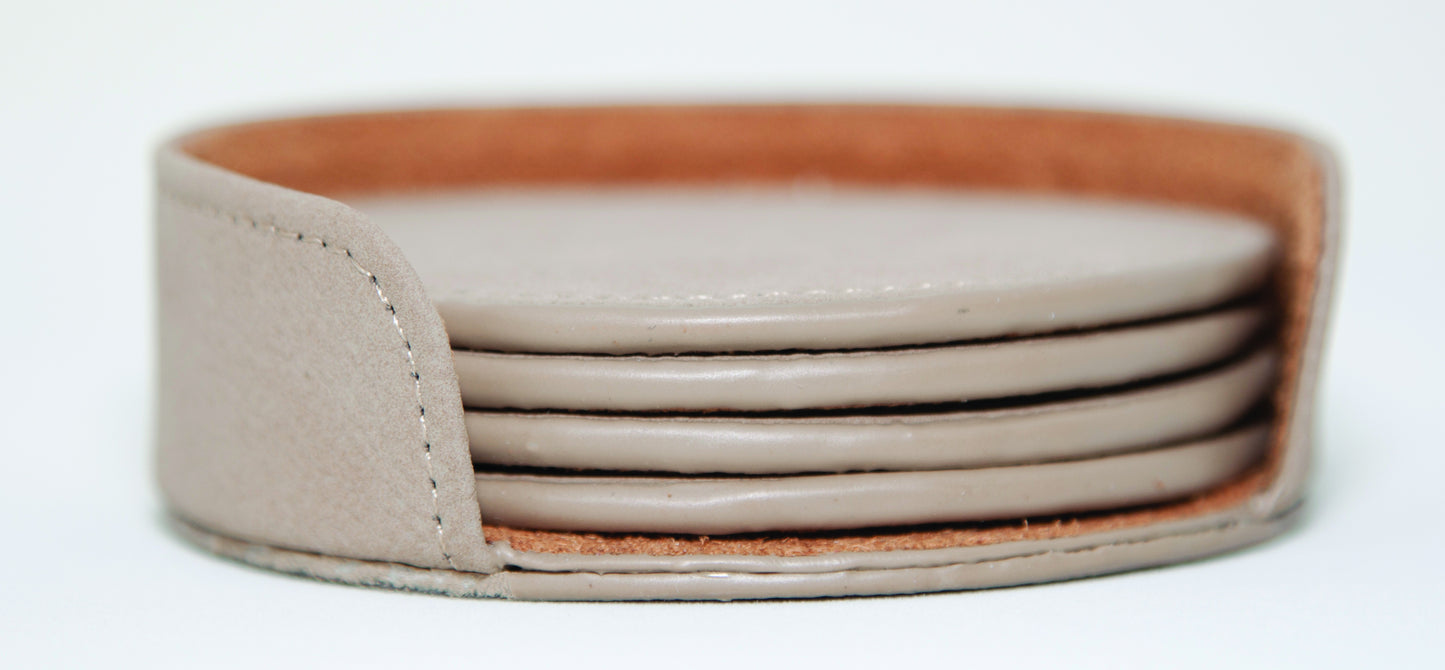 Leatherette Coaster Set