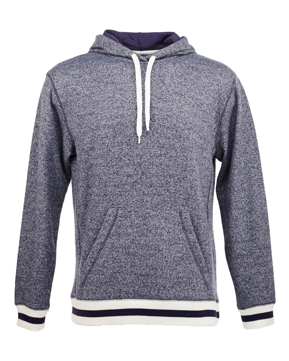 Unisex Peppered Fleece Lapover Hooded Sweatshirt - 8701