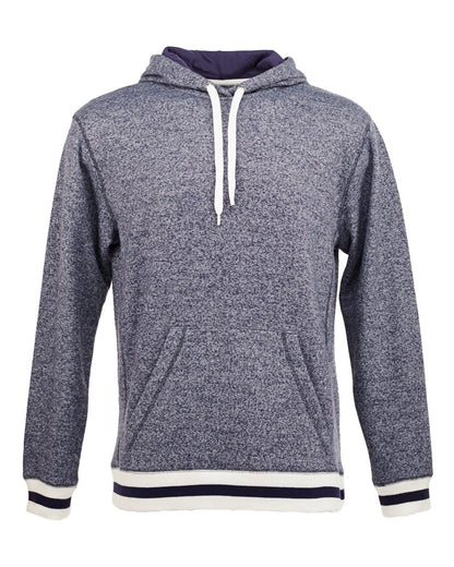 Unisex Peppered Fleece Lapover Hooded Sweatshirt - 8701