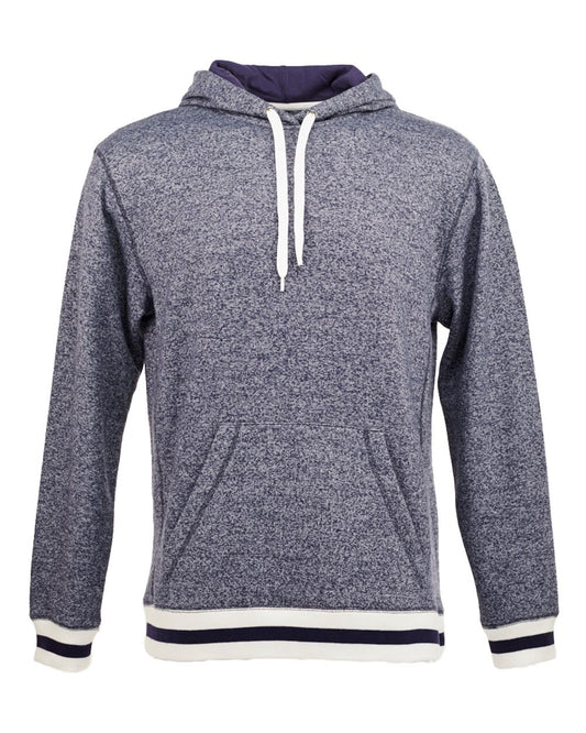 Unisex Peppered Fleece Lapover Hooded Sweatshirt - 8701