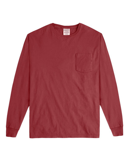 Unisex Garment-Dyed Long Sleeve T-Shirt With a Pocket - GDH250