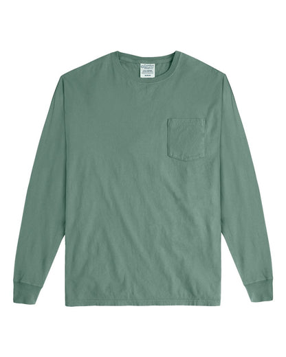 Unisex Garment-Dyed Long Sleeve T-Shirt With a Pocket - GDH250