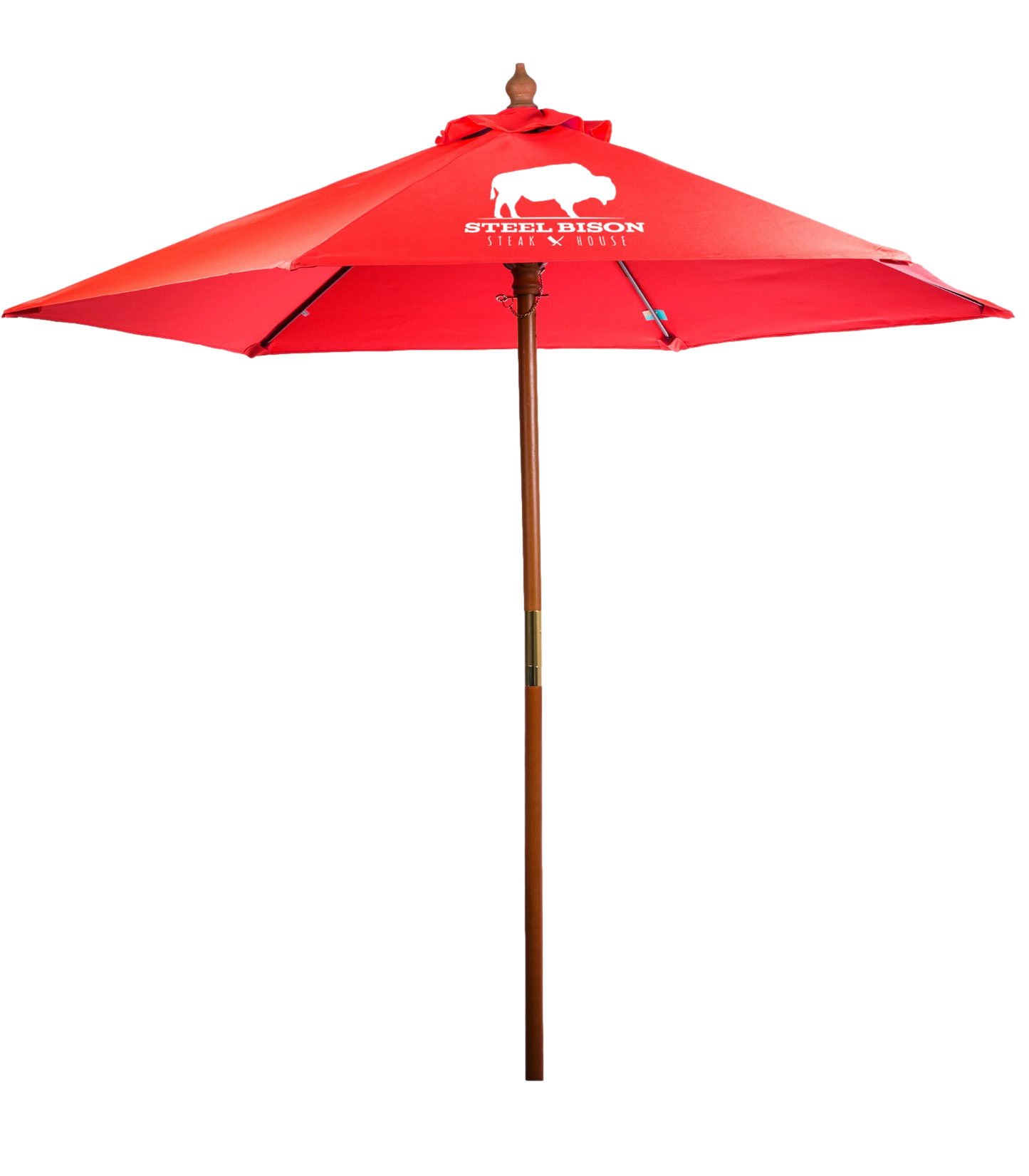 Black 7' Bamboo Recycled Market Umbrella