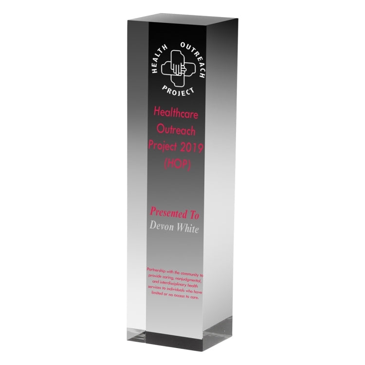 Laser Engraved Monument Obelisk Award - 9 1/2"