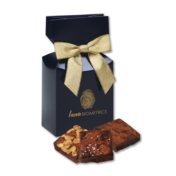 Gourmet Brownies in Navy Premium Delights Gift Box