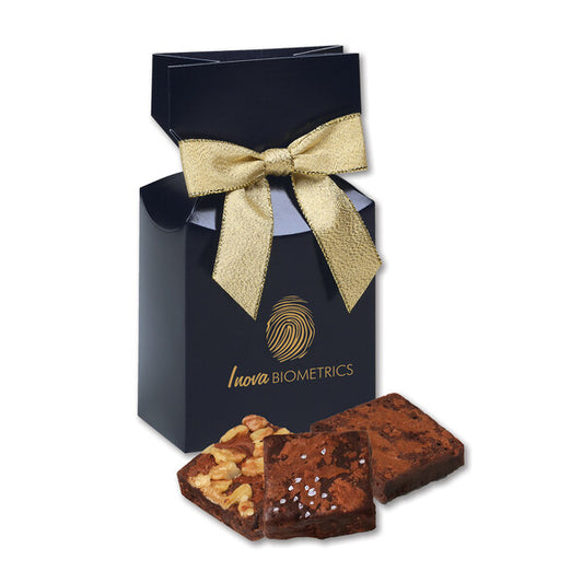 Gourmet Brownies in Navy Premium Delights Gift Box