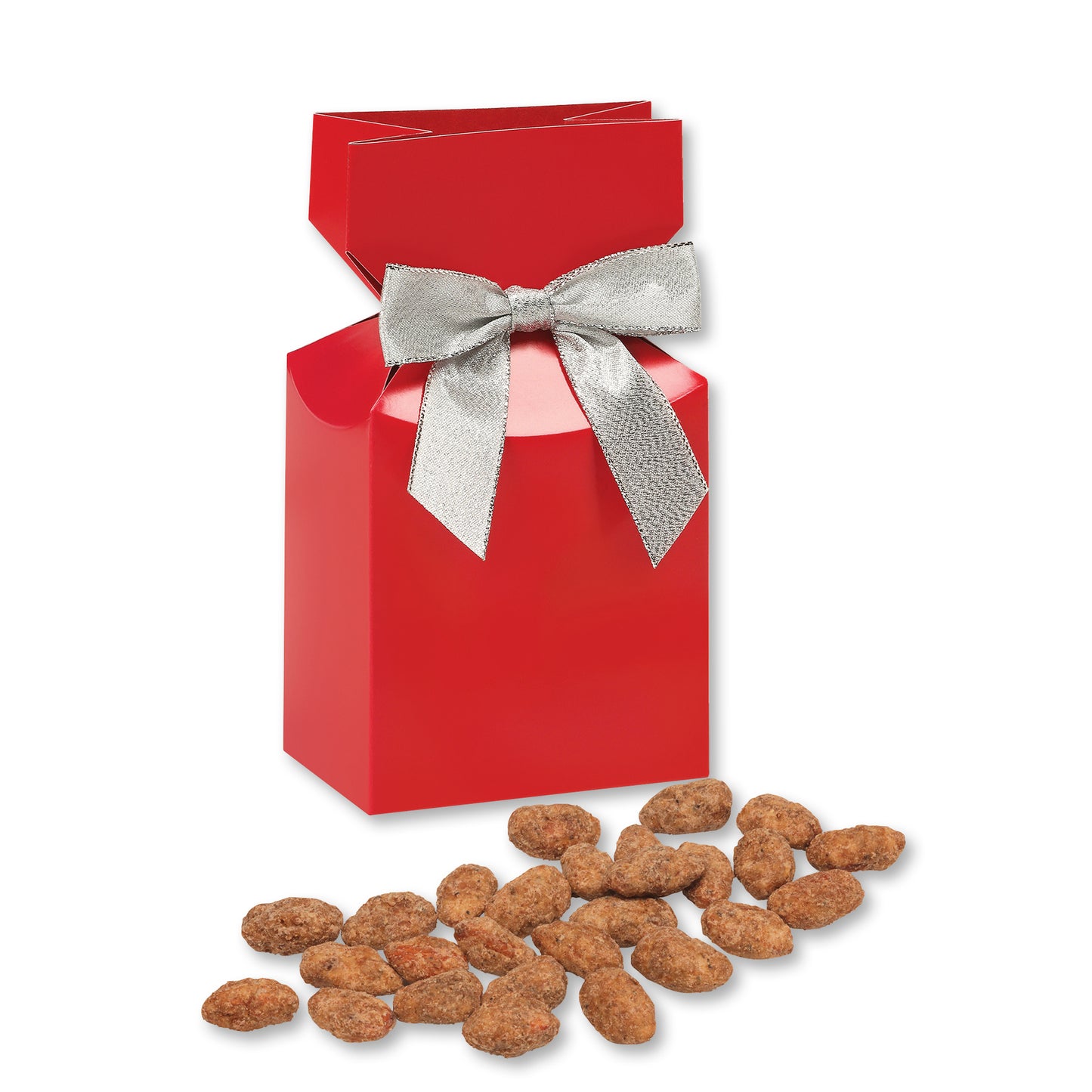 Maple Bourbon Toffee Almonds in Red Premium Delights Gift Box