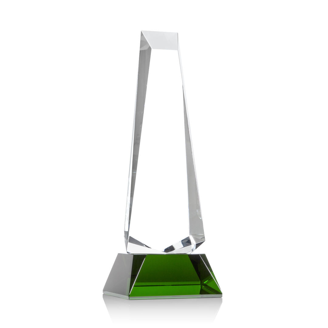 Rustern Obelisk Award on Base - Green