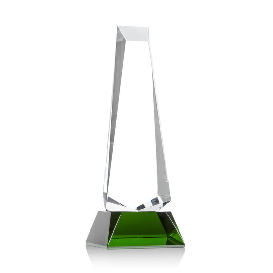 Rustern Obelisk Award on Base - Green