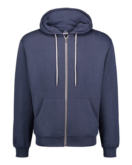 Unisex Retro Heather Full-Zip Hooded Sweatshirt - 2349