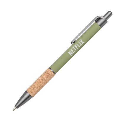 Otto Aluminum Pen w/Cork Grip & Blue Refill
