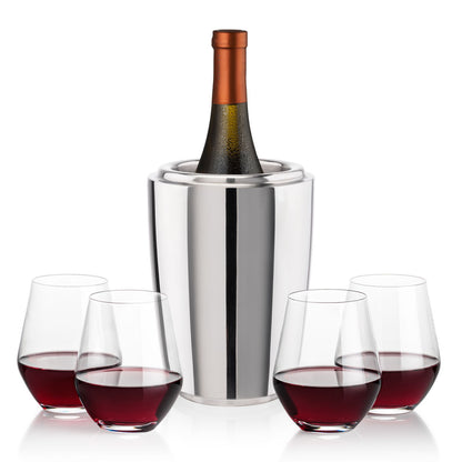 Pescara Wine Cooler & Reina Stemless Wine Set