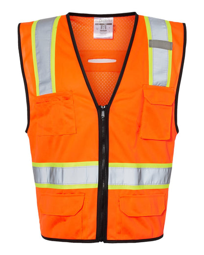 Unisex 6 Pocket Contrast Class 2 Vest - 1580-1581
