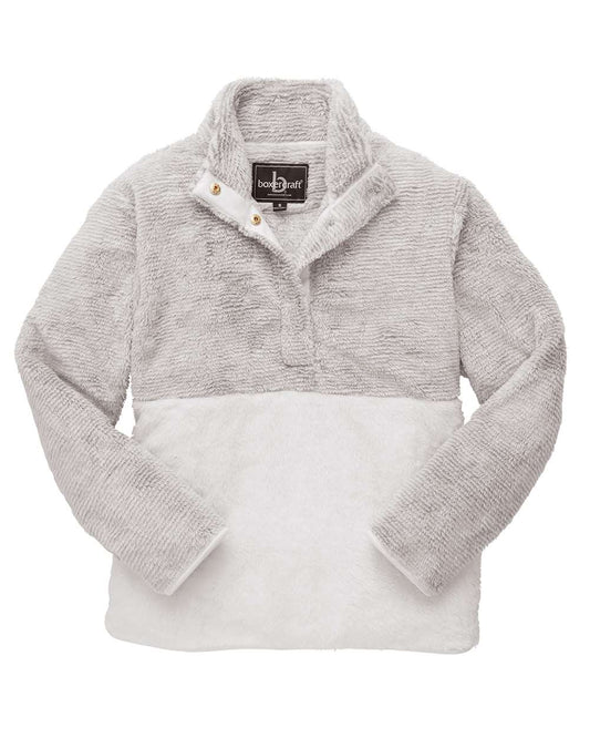 Unisex Fuzzy Half-Snap Fleece Pullover - FZ01