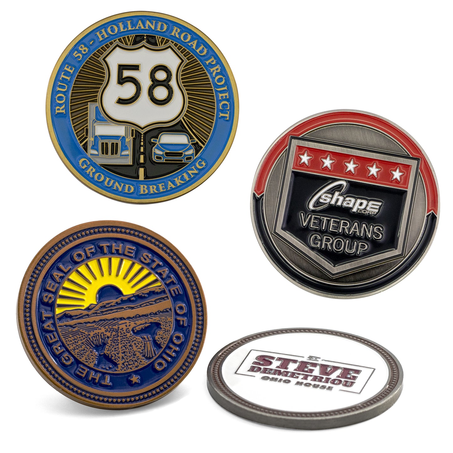 Die Struck Economy Iron Challenge Coins (1")