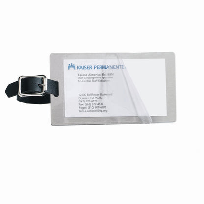 "Kingcobra" Brushed Aluminum Kwik Seal® Backing Luggage Bag Tag