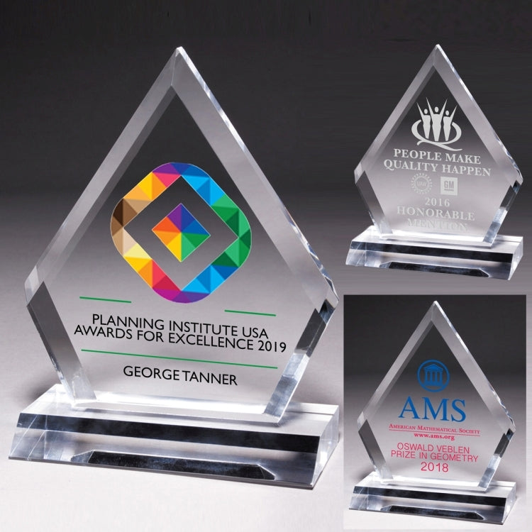 Multi-Faceted Acrylic Award - 53/4” x 7 1/2” - Screen Print