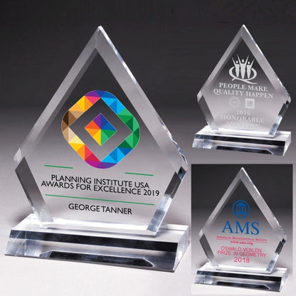 Multi-Faceted Acrylic Award - 53/4” x 7 1/2” - Laser Engraved