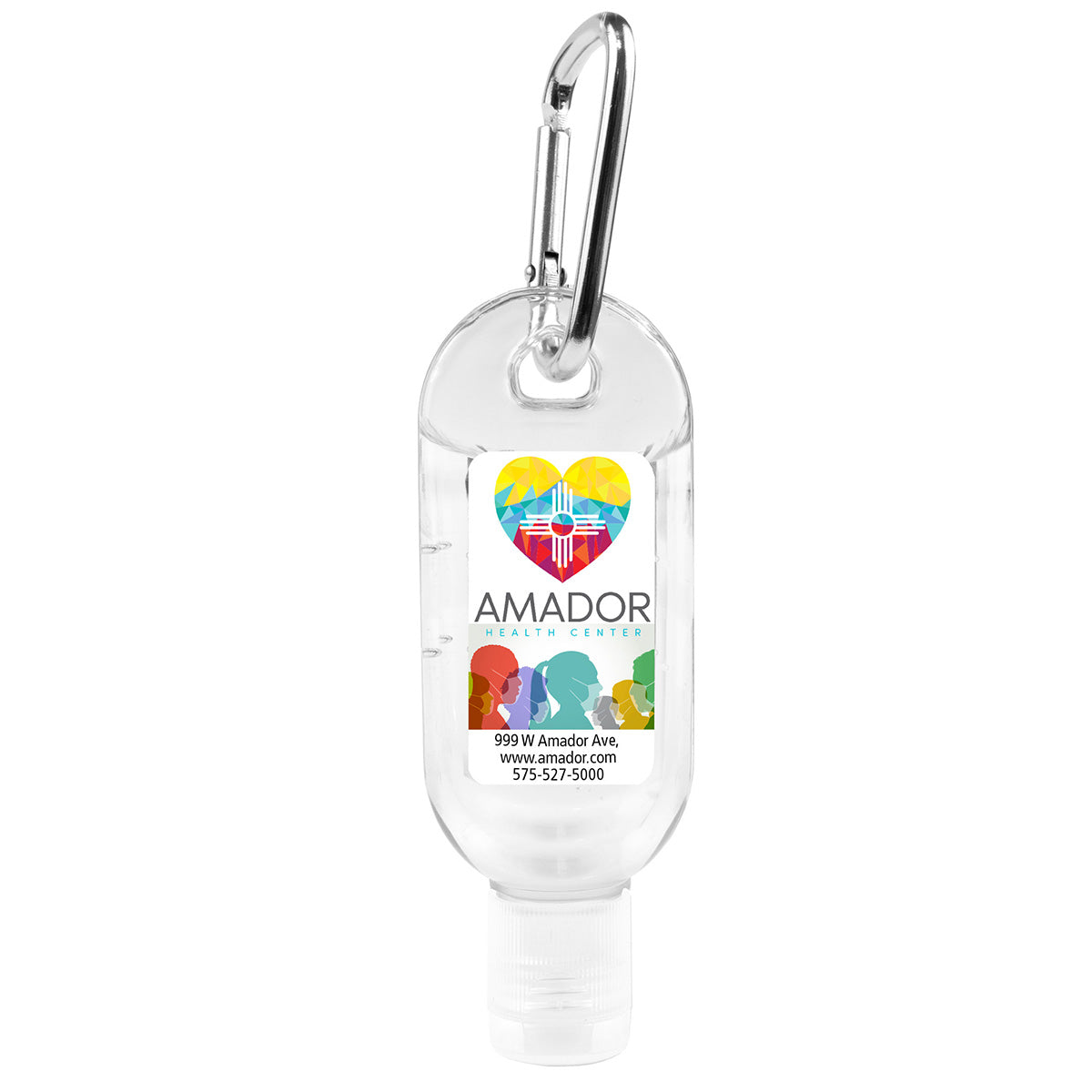 “SanGo L” 1.8 oz Hand Sanitizer Antibacterial Gel in Flip-Top Bottle with Carabiner(PhotoImage Full