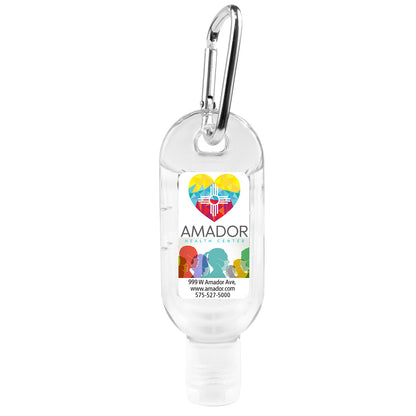 “SanGo L” 1.8 oz Hand Sanitizer Antibacterial Gel in Flip-Top Bottle with Carabiner(PhotoImage Full