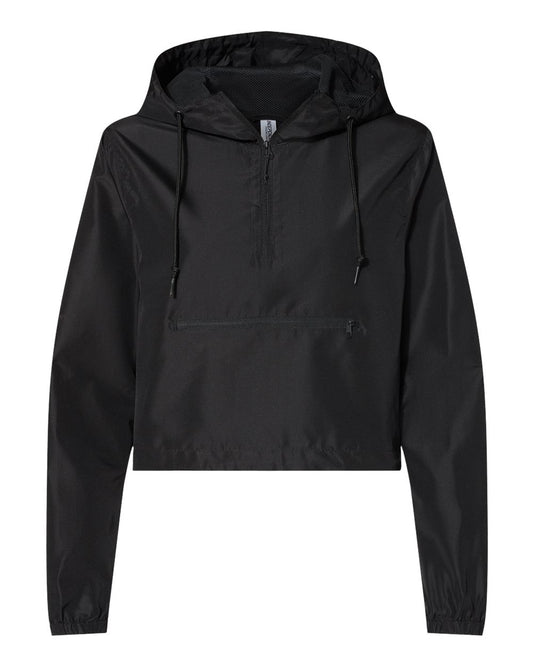 Women's Lightweight Quarter-Zip Pullover Crop Windbreaker - EXP64CRP