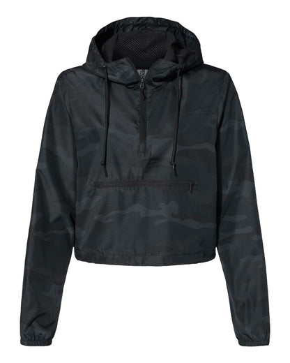 Women's Lightweight Quarter-Zip Pullover Crop Windbreaker - EXP64CRP
