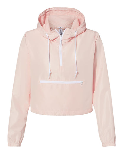 Women's Lightweight Quarter-Zip Pullover Crop Windbreaker - EXP64CRP