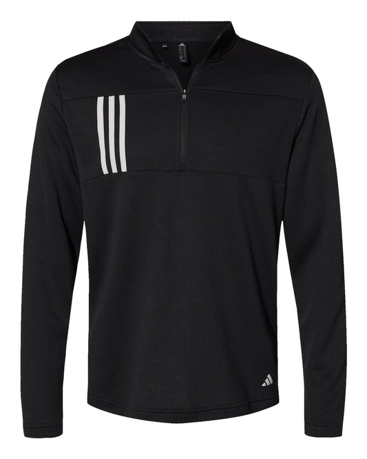 Men's 3-Stripes Double-Knit Quarter-Zip Pullover - A482