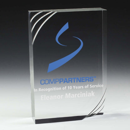 1 1/4” Thick Freestanding Acrylic Awards - 6”