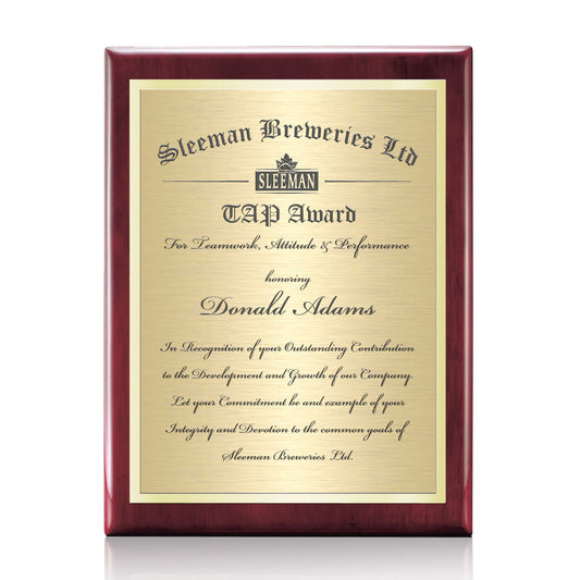 Oakleigh/TexEtch Plaque - Rosewood Finish