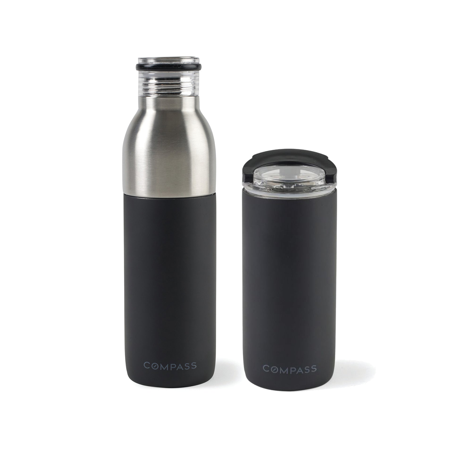 Matte Black Emery 2-in-1 Double Wall Stainless Bottle - 20 Oz.