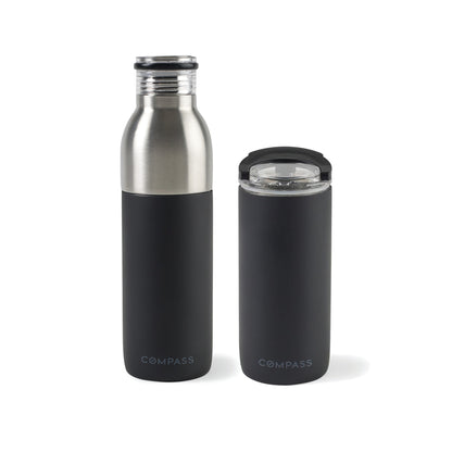 Matte Black Emery 2-in-1 Double Wall Stainless Bottle - 20 Oz.