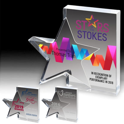 Standing Star Award(7 3/4" x 7" x 1") - 4 Color Process