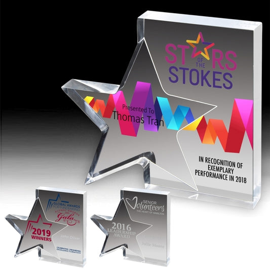 Standing Star Award(7 3/4" x 7" x 1") - 4 Color Process