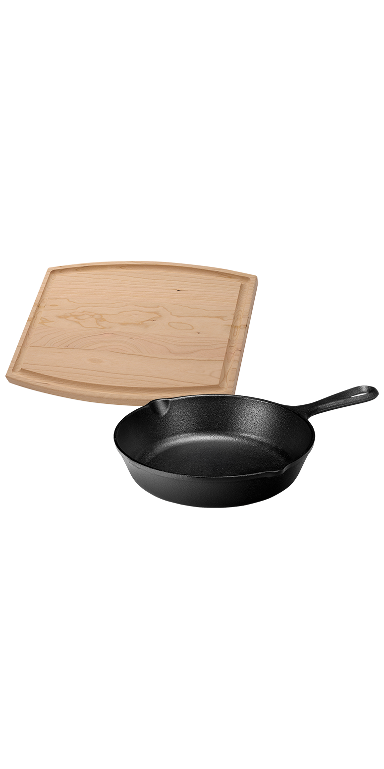 Lodge® 8" Skillet/12" Arch Cutting Board Gift Set