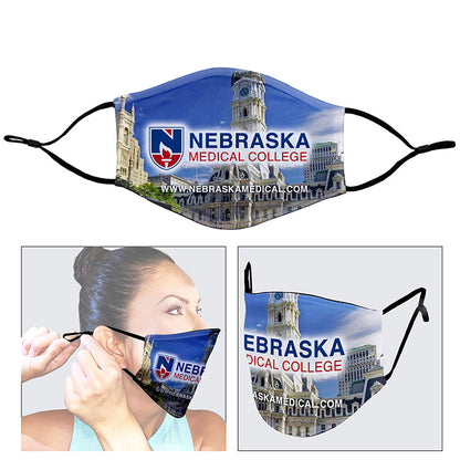 "PARAGON" Full Color Sublimation 3-Ply Washable & Reusable Cotton/Polyester Face Mask with Ear Loop