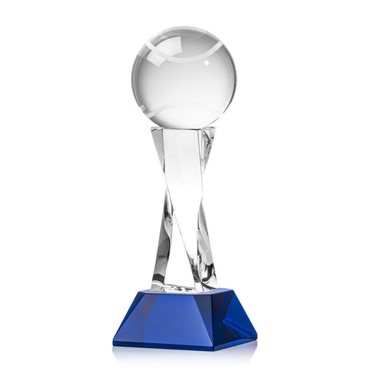 Tennis Ball Award on Langport Base - Blue