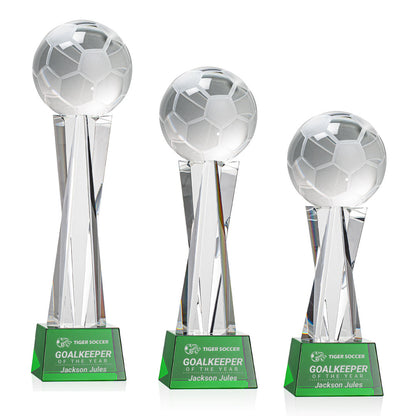 Soccer Ball Award on Grafton Base - Green