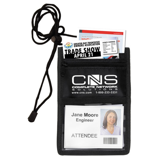"Overachiever" 8 Function Tradeshow Bagdeholder, Neck Wallet, and Travel Passport and Boarding Pass