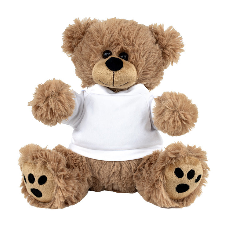 "FRED E. BEAR" LARGE 8" Plush Teddy Bear With Choice of T-Shirt Color