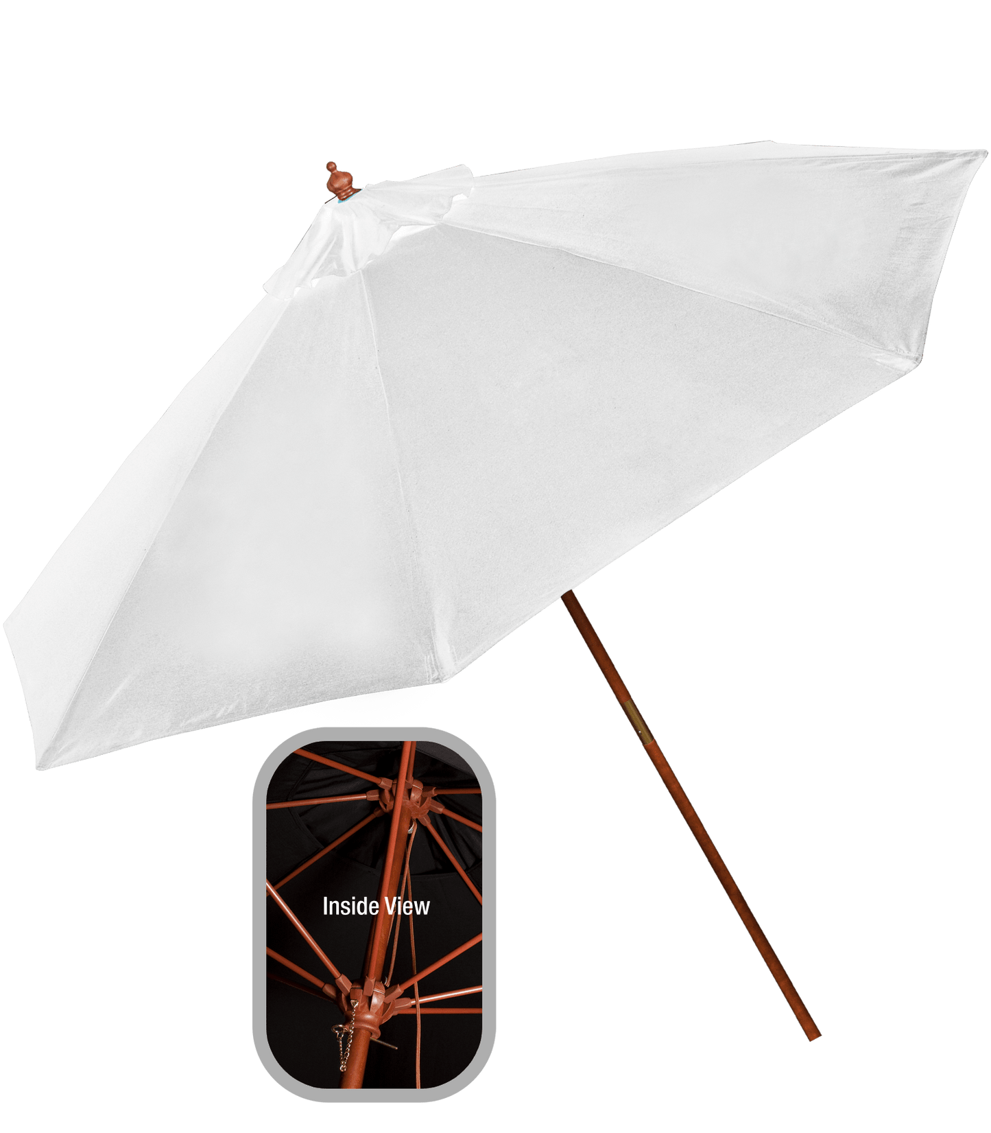 9' Wooden Polyester Market Umbrella
