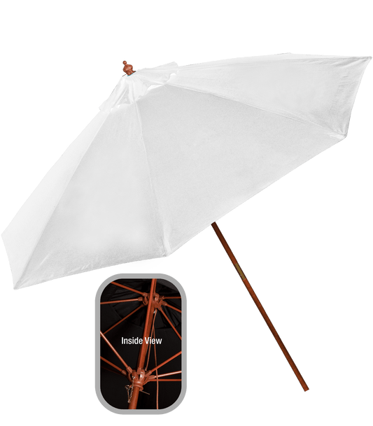 9' Wooden Polyester Market Umbrella