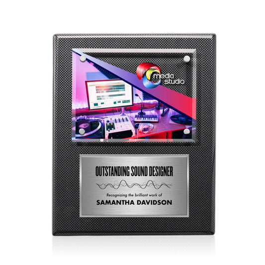 Gossamer VividPrint™ Plaque -  Carbon Fibre/Silver