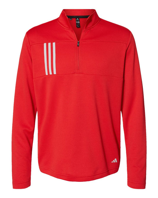Men's 3-Stripes Double-Knit Quarter-Zip Pullover - A482