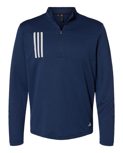 Men's 3-Stripes Double-Knit Quarter-Zip Pullover - A482