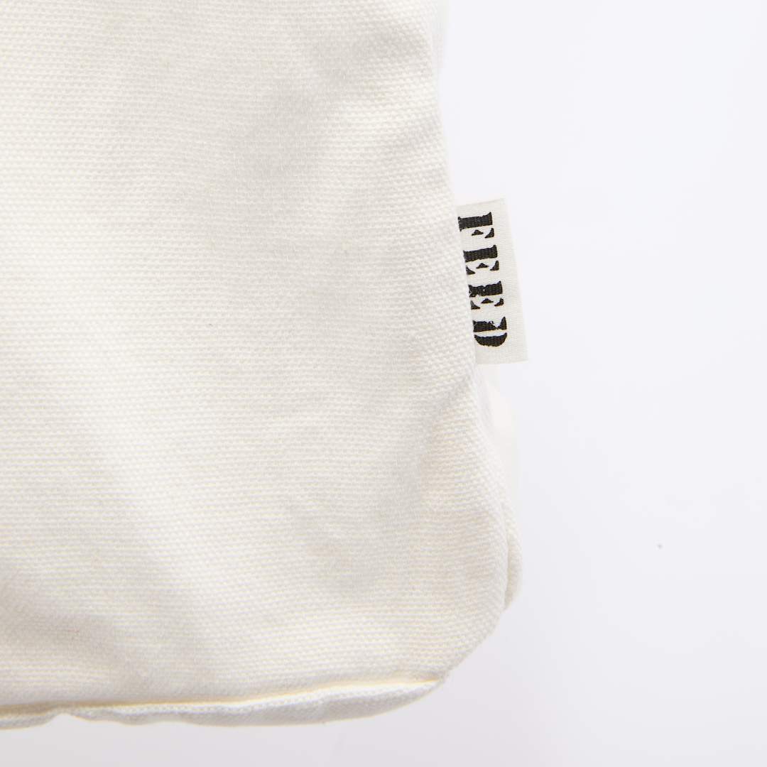 Front View of White FEED Organic Cotton Rivet Tote