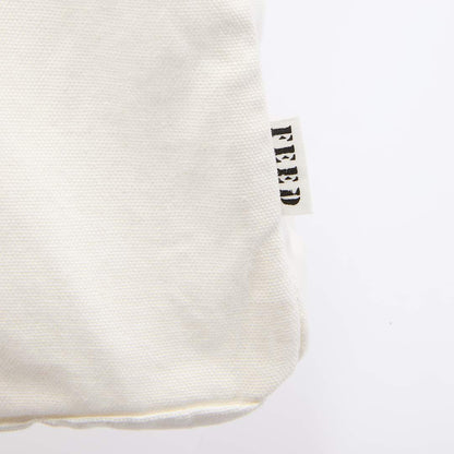 Front View of White FEED Organic Cotton Rivet Tote